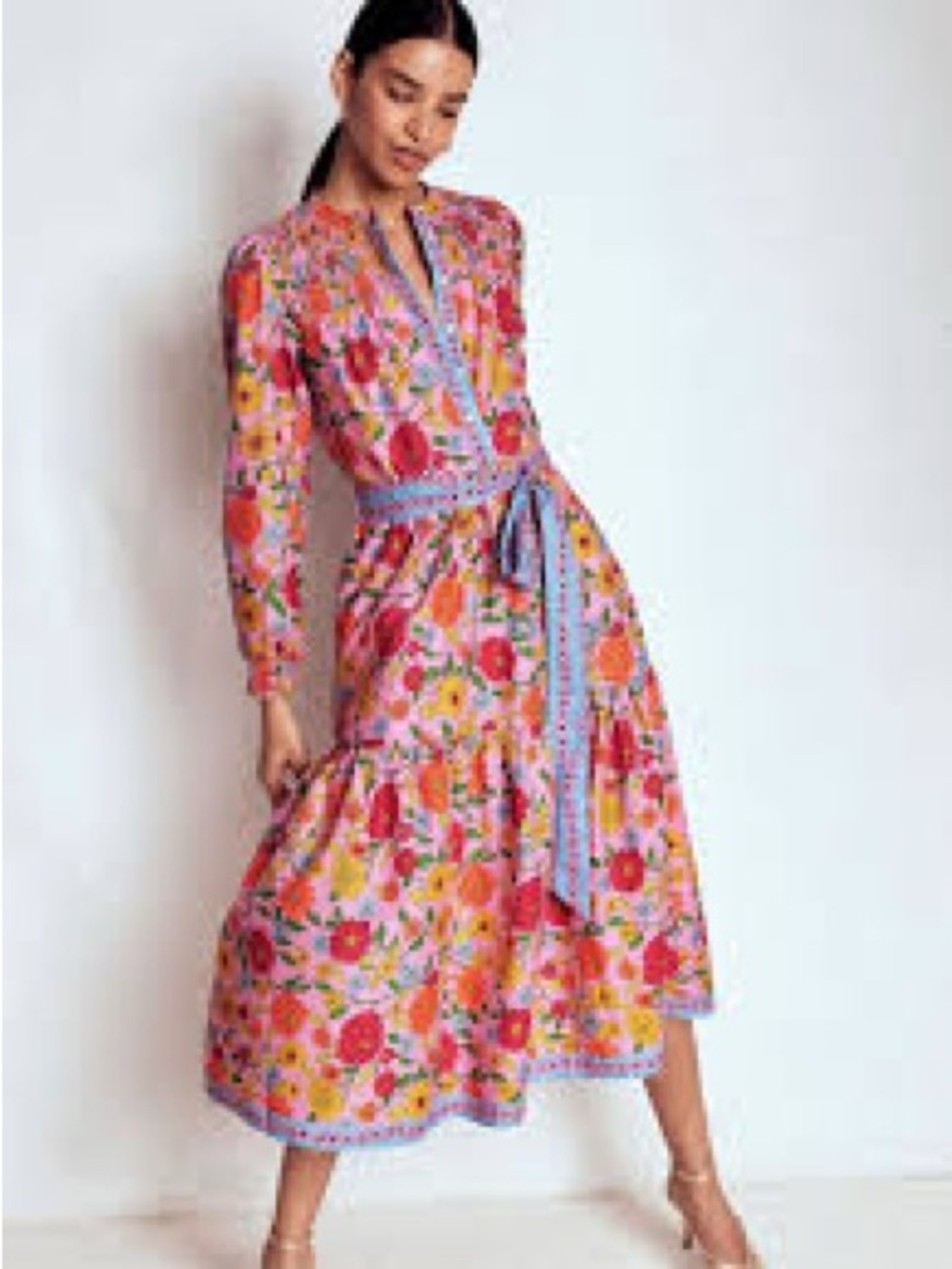 Boden Pink Cecily Cotton Midi Dress size 0R NWT